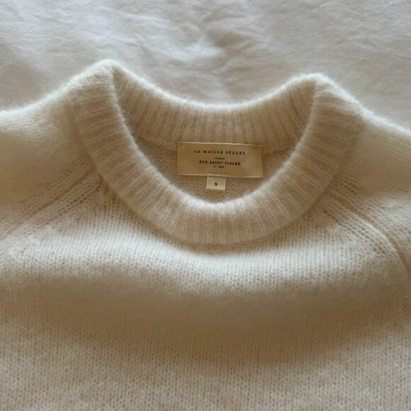 sezane white/cream wool sweater with pearl on the sleeves - Picture 3 of 4